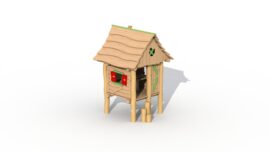 Lumberjacks hut with step posts